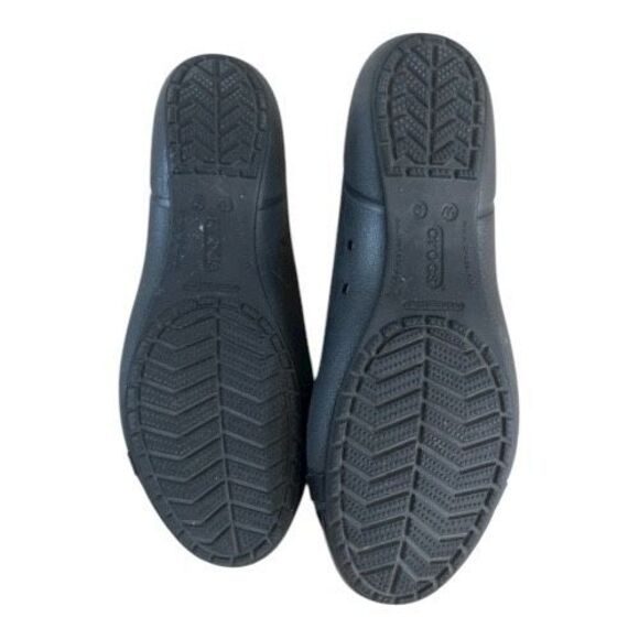 Crocs Gianna Alice Ballet Flat Shoes Black Size 9 Casual Comfort Cap Toe Slip On - Picture 9 of 11